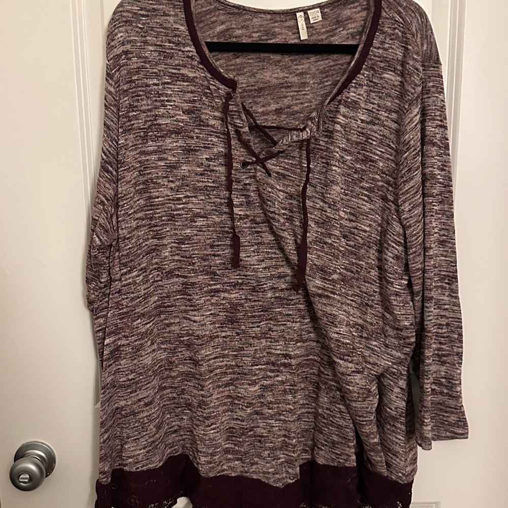 Cato purple long sleeve sweater material with Lace Trim 22/24